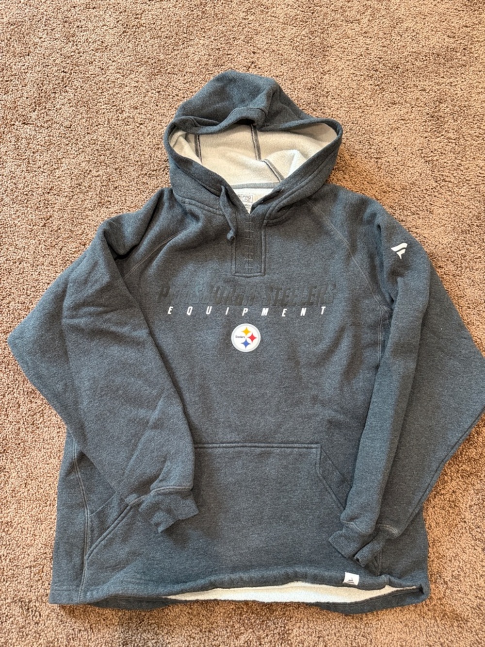 Fanatics Pittsburgh Steelers Charcoal Gray Pullover Hoodie with Team Emblem
